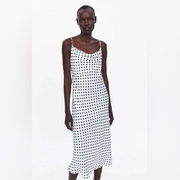Zara Black and White Midi Dress - Picture 1 of 6